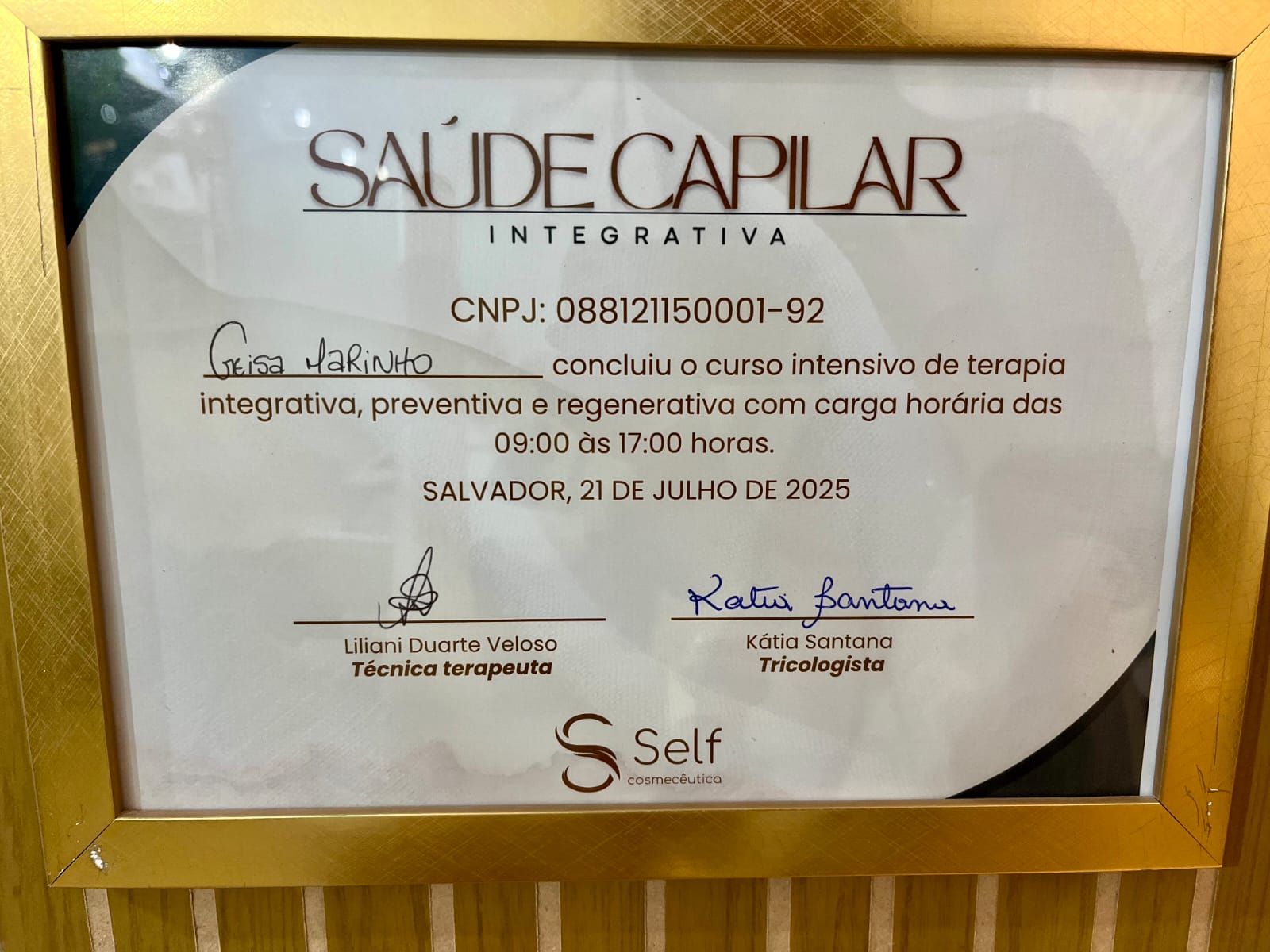 Certificado de Terapia Integrativa, Preventiva e Regenerativa